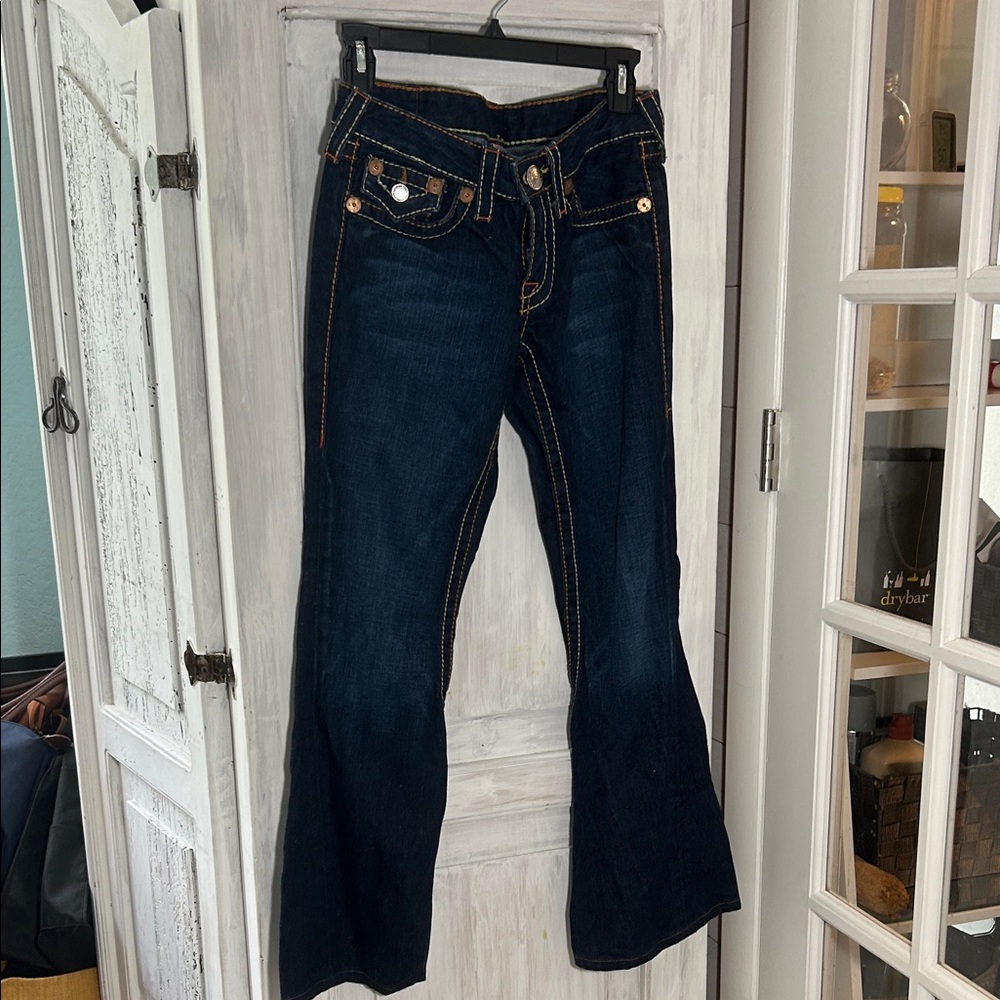 True Religion Dark Blue Flare Jeans - Picture 2 of 8